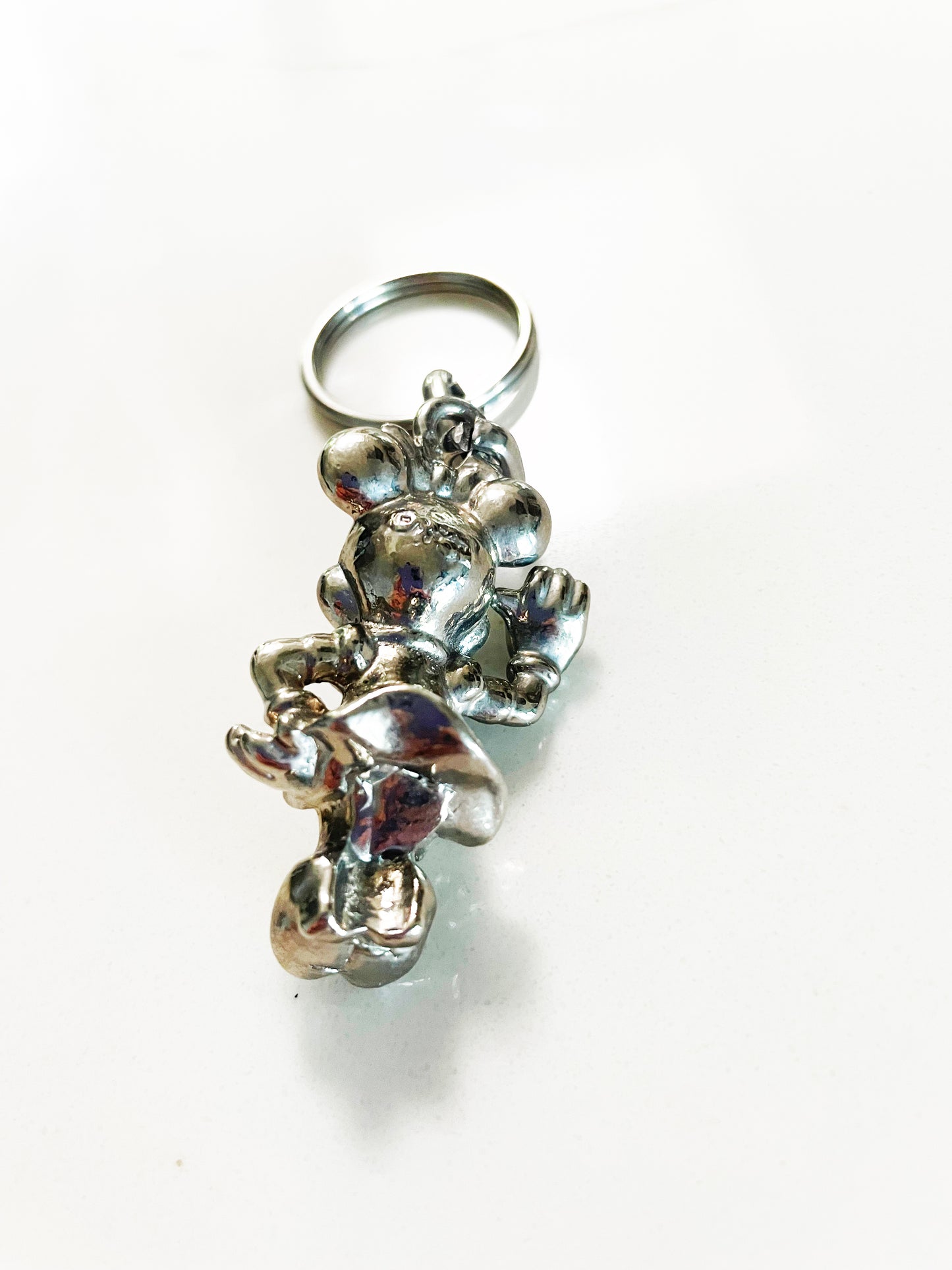 Minnie Mouse Silver Metal Keychain
