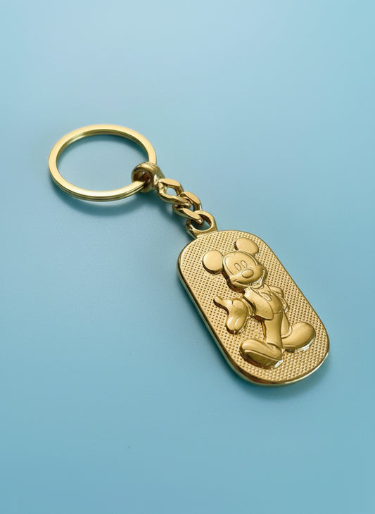 Vintage Mickey Mouse Gold Keychain